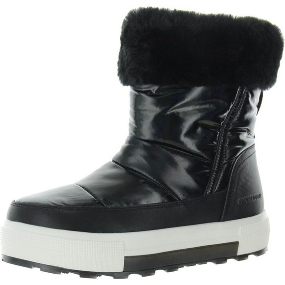 Cougar Wizard NWT 8 Black Waterproof Winter Boots Faux Fur Collar Platform Shoe - Picture 1 of 7